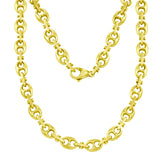 14k Yellow Gold Handmade Fashion Link Necklace 22" 7.35mm 69.5grams