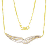 10k Yellow Gold 1ctw Diamond Curve Chevron Necklace