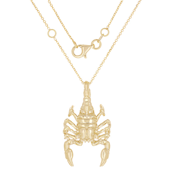14k Yellow Gold Detailed Scorpion Necklace 18