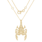 14k Yellow Gold Detailed Scorpion Necklace 18" 6.6 grams