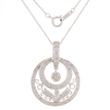 10k White Gold 0.25ctw Diamond Nature's Filigree Trellis Basket Pendant Necklace
