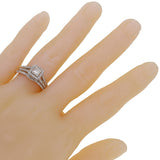 14k White Gold 1ctw Princess Diamond Deco Inspired 2 Piece Bridal Set Ring Size7