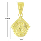 14k Gold Reversible Lady of Guadalupe & Sacred Heart of Jesus Charm Pendant