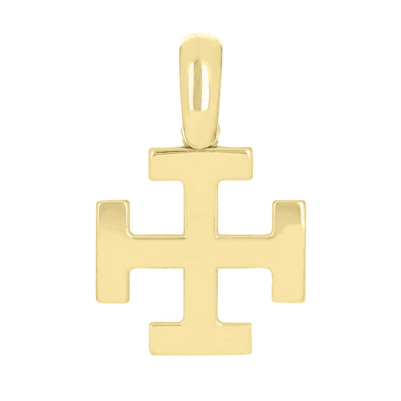14k Yellow Gold Jerusalem Cross Pendant 1