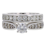 14k White Gold 1.50ctw Diamond 2 Piece Engagement & Wedding Bridal Set Ring