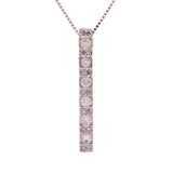 14k White Gold 0.26ctw Diamond Linear Journey Floating Pendant Necklace