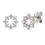 14k White Gold 0.41ctw Diamond Starburst Stud Earrings