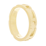 14k Yellow Gold Carved Cross Ring Band Size 8 4.9mm 5.9 grams