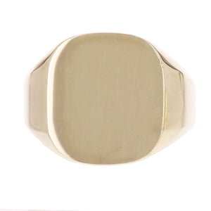 14k Yellow Gold Rectangle Signet Ring Band High Polish 16.5mm Size 8 15 mm 10.3g