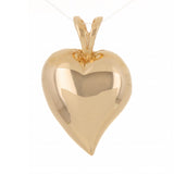 14k Rose Gold 3D Heart Charm Pendant Plain High Polished 2.6 grams