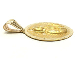 14k Yellow Gold Saint Jude Medal Round Religious Charm Pendant 1.74" 7.1 grams
