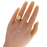 14k Yellow Gold Round Signet Ring Size 8 - 15.9mm 13.2 grams