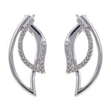 14k White Gold 1/2ctw Diamond Angel Wing Earrings