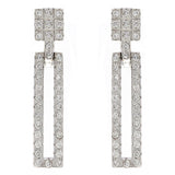 14k White Gold 1 1/2ctw Diamond Geometric Dangle Earrings