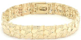10k Yellow Gold Solid Nugget Bracelet Adjustable 8"- 8.5" 12.3mm 30 grams