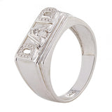 Men's 14k White Gold 0.15ctw Diamond DAD Design Ring Size 10.5