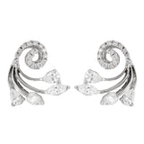 18k White Gold 0.84ctw Diamond Swirling Firework Earrings