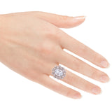 14k White Gold 1ctw Aquamarine & Diamond Snowflake Milgrain Trellis Ring Size 7