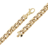 Italian 14k Yellow Gold Hollow Curb Link Bracelet 8.25" 7.8mm 16.2 grams