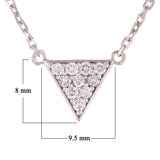 14k White Gold 0.25ctw Diamond Geometric Triangle Pendant Necklace 16"