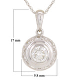 14k White Gold 0.75ctw Diamond Solitaire Flower Circle Pendant Necklace 18"
