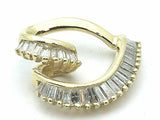 18k Yellow Gold Open Diamond Heart Charm Pendant with Baguette Diamonds