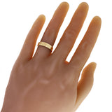 14k Yellow Gold Hammered Cross Ring Band Size 7.5 - 6mm 5.2 grams