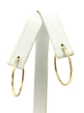14k Yellow Gold Diamond Cut Round Endless Hoop Earrings 1" 1.5mm 1.7 grams