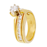 14k Yellow Gold 1.04ctw Diamond Channel Engagement Ring Size 5