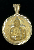 14k Yellow Gold Saint Jude Medal Round Religious Charm Pendant 1.74" 7.1 grams
