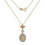 14k Yellow & White Gold 0.35ctw Diamond Deco Style Drop Pendant Necklace