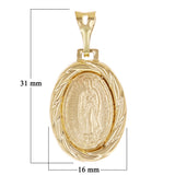 Italian 14k Yellow Gold Our Lady of Guadalupe Medal Charm Pendant 2.2 grams