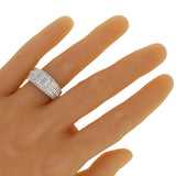 Men's 10k White Gold 0.50ctw Diamond Square Textured Ring Size 10