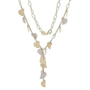 Italian 14k Two Tone Gold Leaf Necklace 16" 9 grams