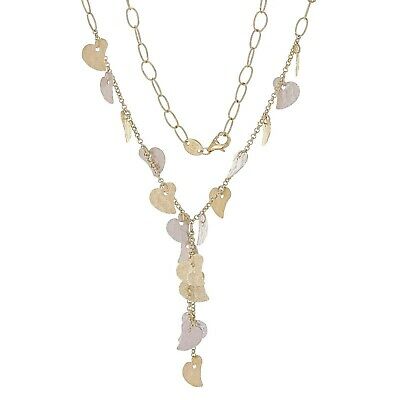 Italian 14k Two Tone Gold Leaf Necklace 16