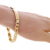 Men's 14k Yellow Gold Figaro ID Bracelet 8.5" 8.3mm 22.4 grams