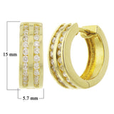 14k Yellow Gold 0.5ctw Diamond Channel Oblong Huggie Hoop Earrings