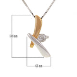 10k Rose & White Gold 0.10ctw Diamond Modern XO Hugs & Kisses Pendant Necklace