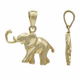 14k Yellow Gold High Polish Good Luck Baby Elephant Charm Pendant 1.7 grams