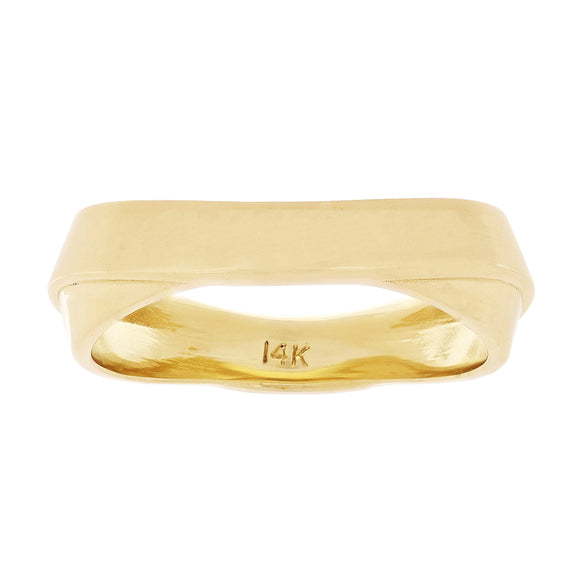 Women's 14k Yellow Gold Overlap Ring Size 8 - 6.4mm 5.4 grams