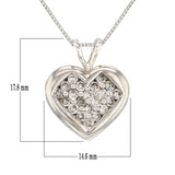 14k White Gold 1/2ctw Diamond Double Bail Heart Pendant Necklace