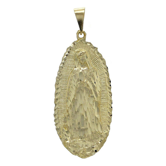 10k Yellow Gold Virgin Mary Lady of Guadalupe Religious Charm Pendant 8.5 grams