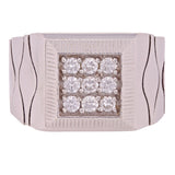 Men's 18k White Gold 0.59ctw Diamond Flexi Watch Band Top Wedding Ring Size 11