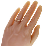 Women's 14k Yellow Gold Bone Bypass Ring Size 8 - 2.3mm 3.1 grams