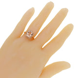 14k Rose Gold 3ctw Morganite & Diamond Halo Solitaire Ring Size 6.75