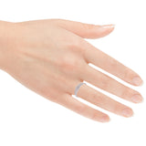 14k White Gold 0.20 ctw Diamond Petite Solitaire Milgrain Promise Stackable Ring