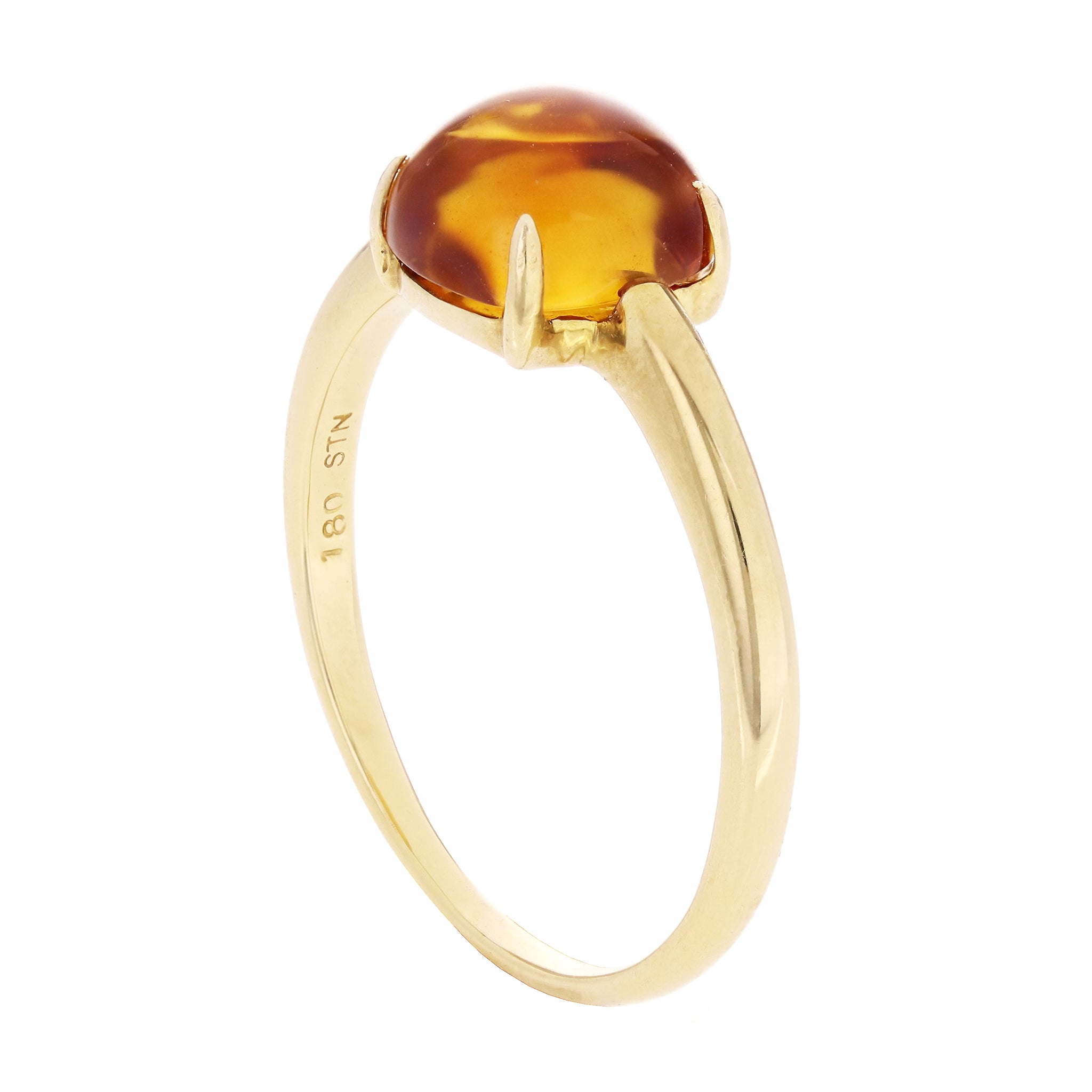 14k Yellow Gold Citrine Solitaire Promise Ring Size 6.5 – Direct