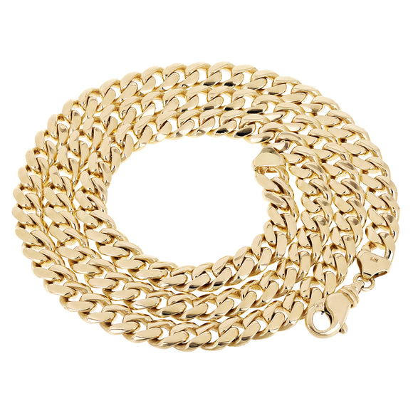 Men's 14k Yellow Gold Miami Cuban Link Necklace 28