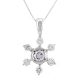 14k White Gold 0.53ctw Brilliant Diamond Snowflake Pendant Necklace