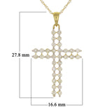 14k Yellow Gold 0.52ctw Diamond Double Cross Pendant Necklace